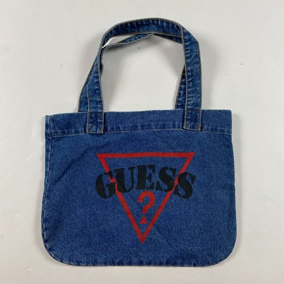 Guess Handbags - Vintage 90s Guess Jeans Denim Tote Bag Purse Cotton